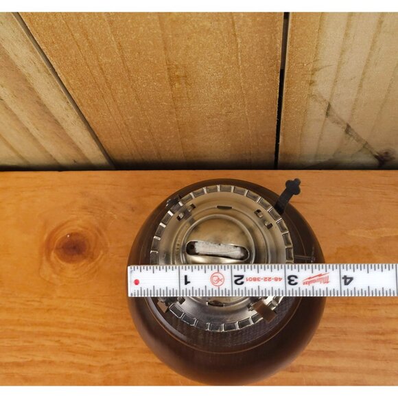 Vintage Primitive Oil Lamp with Wooden Base - Picture 6 of 9